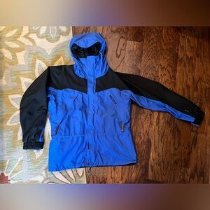 Marmot Gortex Mens Blue and Black Windbreaker / Waterproof Jacket Medium